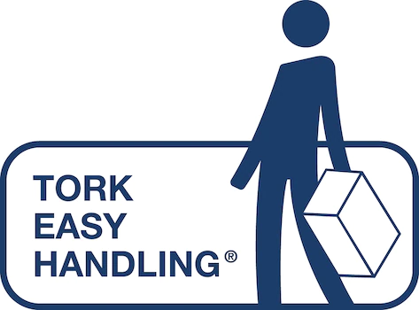 Упаковка Easy Hadling от Tork - удобно переносить, открывать и утилизировать Маркировка Easy Hadling от Tork