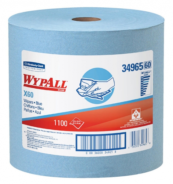 34965 Протирочный материал WypAll X60 однослойный синий в рулоне, 1100 листов