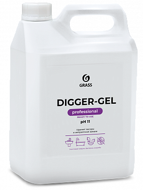 125206 Средство щелочное для прочистки канализационных труб Grass DIGGER-GEL, 5 л