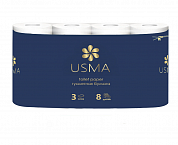 u01002438 Туалетная бумага USMA в стандартных рулонах трехслойная, 40 рулонов по 240 листов