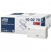 100278 Листовые бумажные полотенца Tork Singlefold белые двухслойные ZZ сложения, 15 пачек по 200 листов