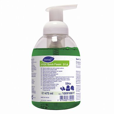 100910877 Разработано специально для мытья посуды с помощью щетки Suma Quick Foam D1.6, 475 мл