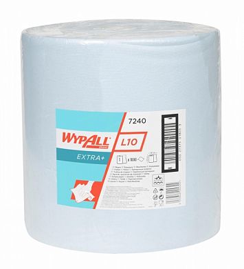 7240 Протирочные салфетки WypAll L10 Extra+ однослойные синие в рулоне, 1000 листов