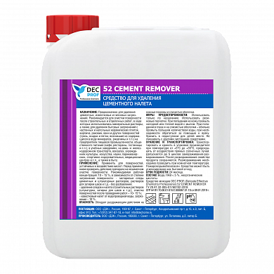 052-5 Средство для удаления цементного налета Dec Prof 52 CEMENT REMOVER, 5 л
