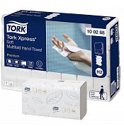 100288 Листовые бумажные полотенца Tork Xpress белые двухслойные Multifold сложения, 21 пачка по 110 листов
