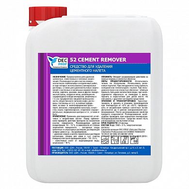 052-1 Средство для удаления цементного налета Dec Prof 52 CEMENT REMOVER, 1 л