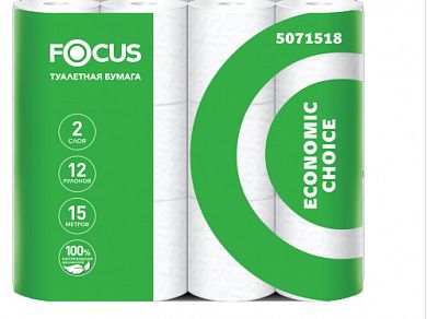 5071518 Туалетная бумага Focus Economic Choice в стандартных рулонах двухслойная