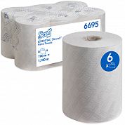 6695 Бумажные полотенца Scott Essential Slimroll белые однослойные, 6 рулонов по 190 метров