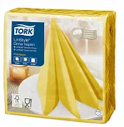 478859 Салфетки для декора стола Tork LinStyle Premium горчичные однослойные, 39 х 39 см, 50 листов
