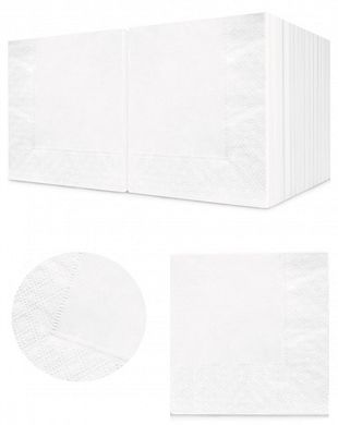 1433 Бумажные салфетки USMA белые двухслойные, 1/4 сложения, 33 x 33 см, 9 пачек по 200 листов