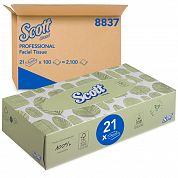 8837 Косметические салфетки для лица Scott двухслойные, 21 пачка по 100 листов