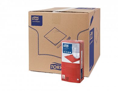 477826 Салфетки Tork красные двухслойные, 24 x 24 см, 200 листов