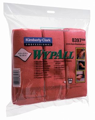 8397 Салфетки из микрофибры WypAll Microfibre красные, 6 шт