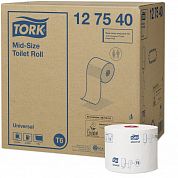 127540 Туалетная бумага Tork Mid-size в миди-рулонах однослойная, 27 рулонов по 135 метров