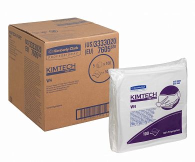 7605 Безворсовый протирочный материал Kimtech Pure W4 для очистки оборудования высокой степени важности, 100 листов